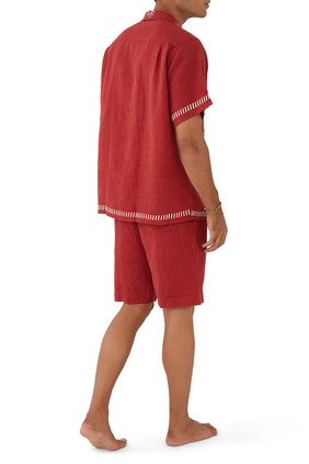 Cuban Short Sleeve Pajama Set